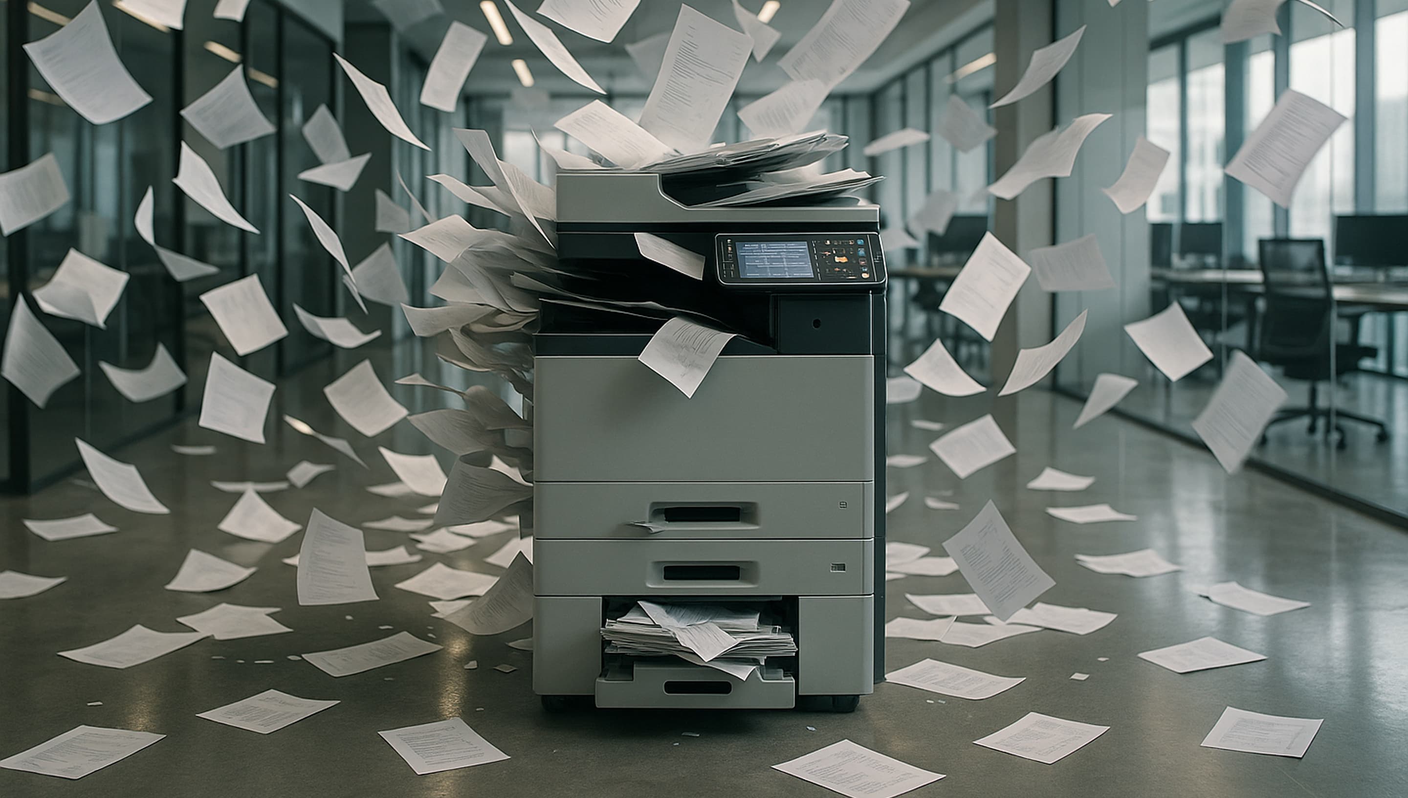 Una fotocopiadora imprimiendo documentos